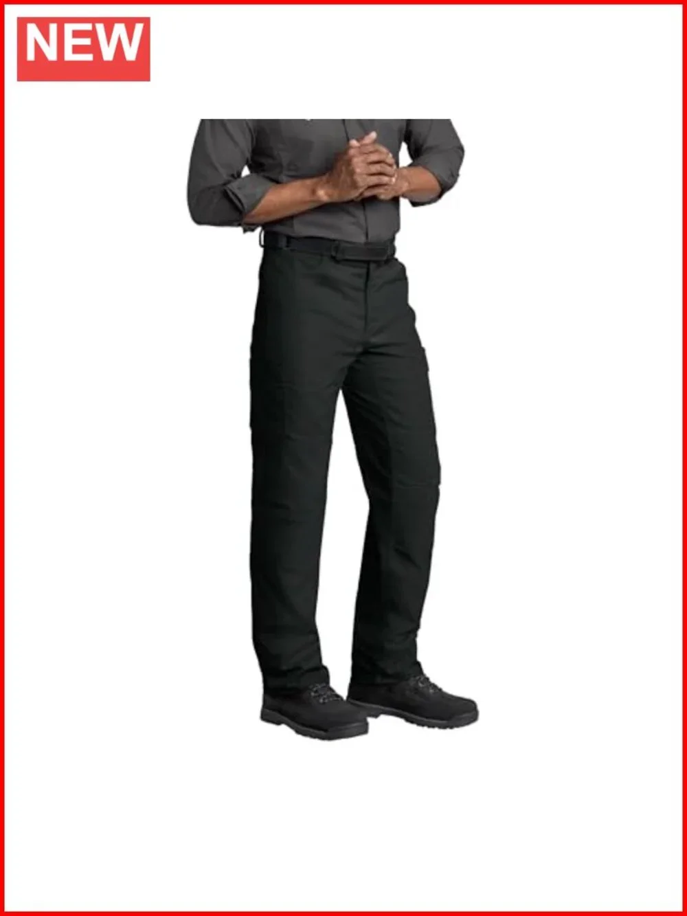 Men's Performance Shop Pants - Double Knee Work Pants with Concealed Zippers,